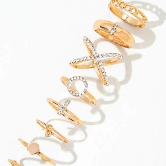 8pcs Rhinestone Stylish Rings - Picture 4 of 5